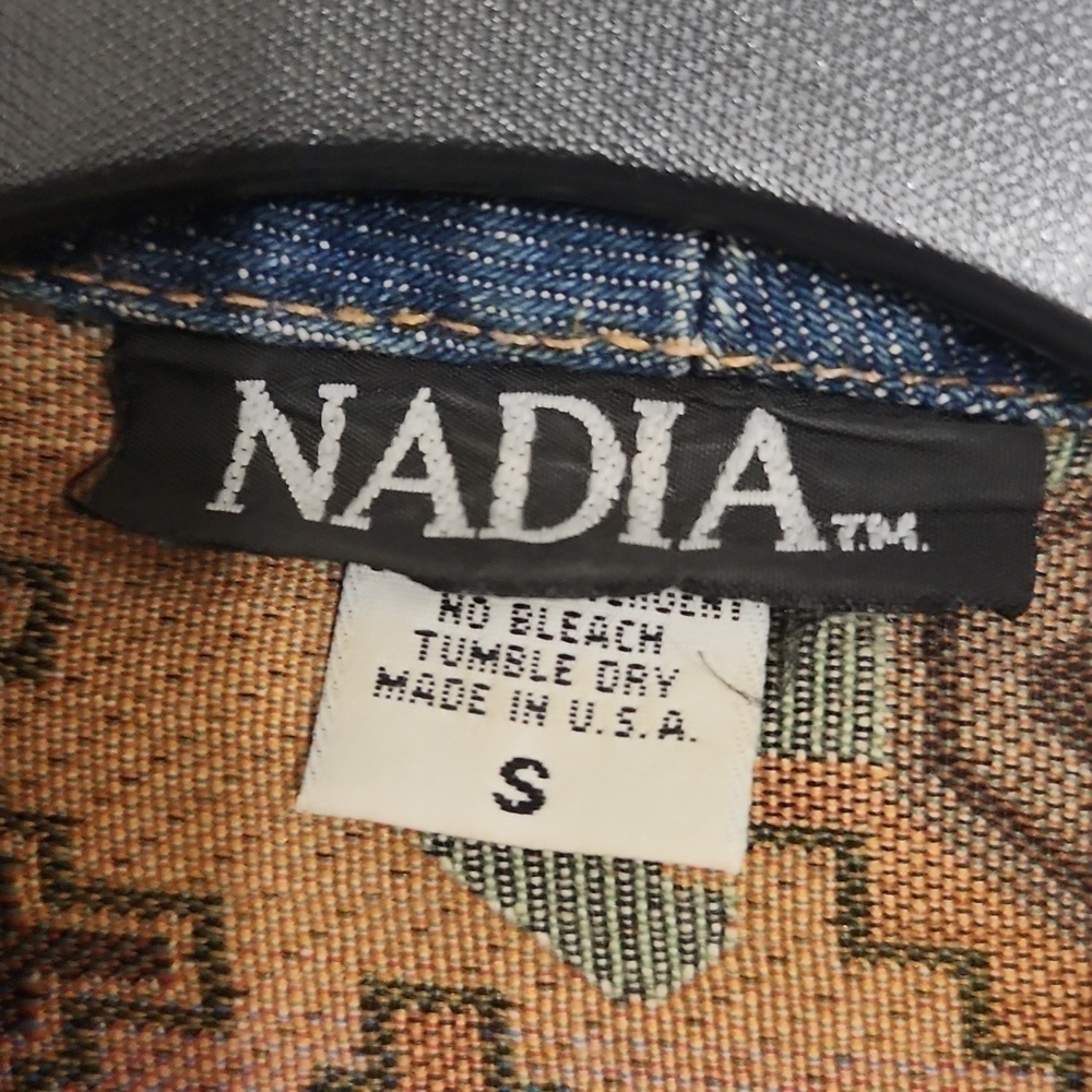 Rare Small-Large Oversized Tapestry Denim Vintage Jacket Y2K Bode Grandmacore - Picture 10 of 15